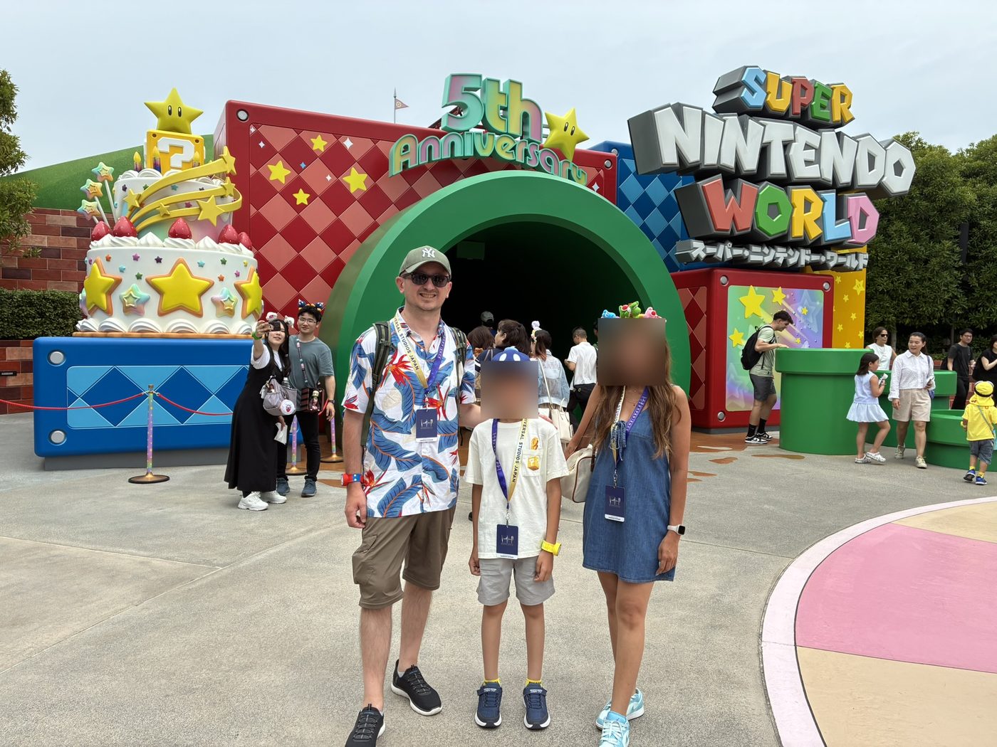 Standing at the entrance to Super Nintendo World theme park
