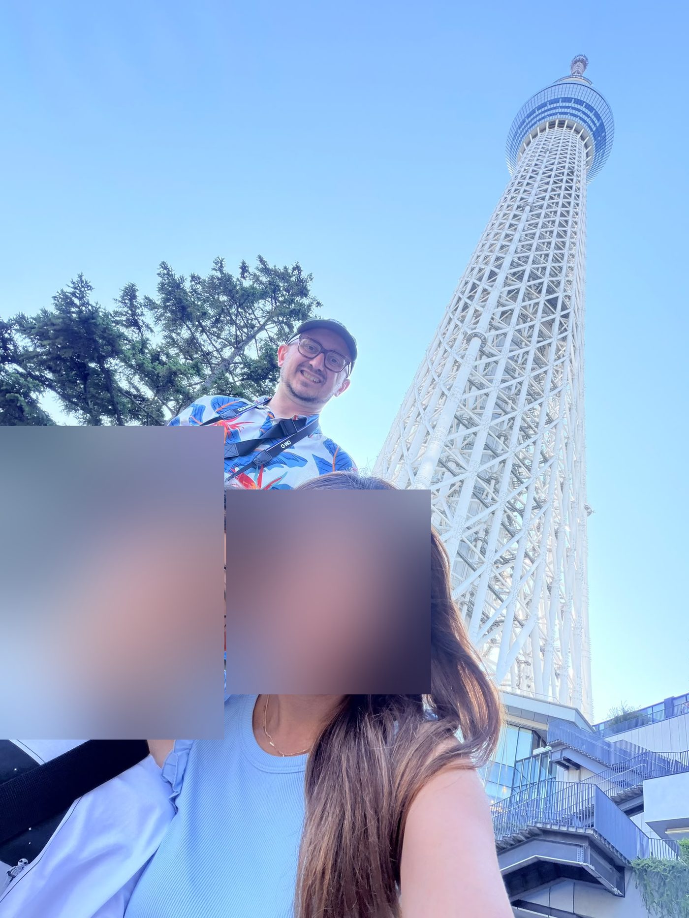 Standing at the base of Tokyo Skytree looking up